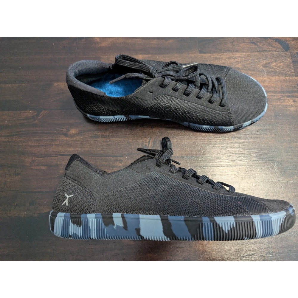 Flux Footwear Adapt Sol Low Top Sneakers Black Blue Camo Mens 7.5 Womens 8.5